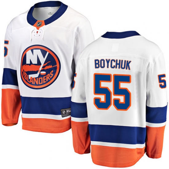 Youth New York Islanders #55 Johnny Boychuk Fanatics Branded White Away Breakaway NHL Jersey - Ujersey