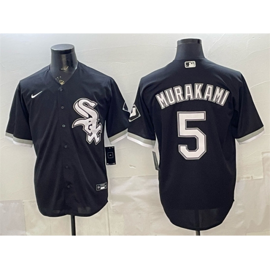 Men's Chicago White Sox #5 Munetaka Murakami Black Alternate Stitched Baseball Jersey