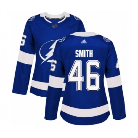 Women's Tampa Bay Lightning #46 Gemel Smith Authentic Royal Blue Home Hockey Jersey