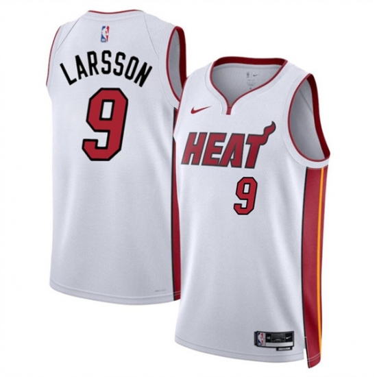 Men's Miami Heat #9 Pelle Larsson White 2024 Draft Association Edition Stitched Basketball Jersey - Ujersey