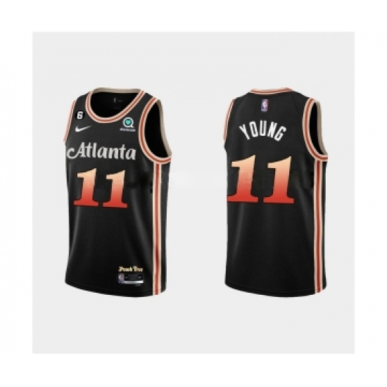 Men's Atlanta Hawks #11 Trae Young 2022-23 Black City Edition Stitched Basketball Jersey - Ujersey