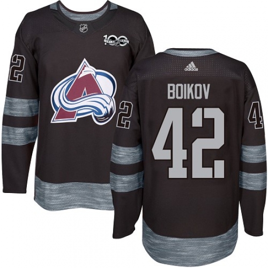 Men's Adidas Colorado Avalanche #42 Sergei Boikov Premier Black 1917-2017 100th Anniversary NHL Jersey - Ujersey