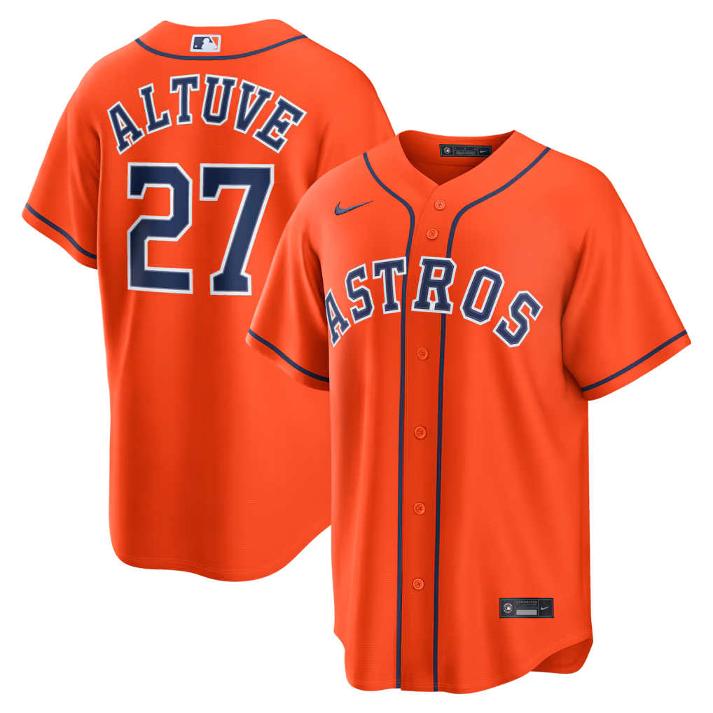 Men's Houston Astros Jose Altuve Nike Orange Alternate Replica Jersey - U-jersey