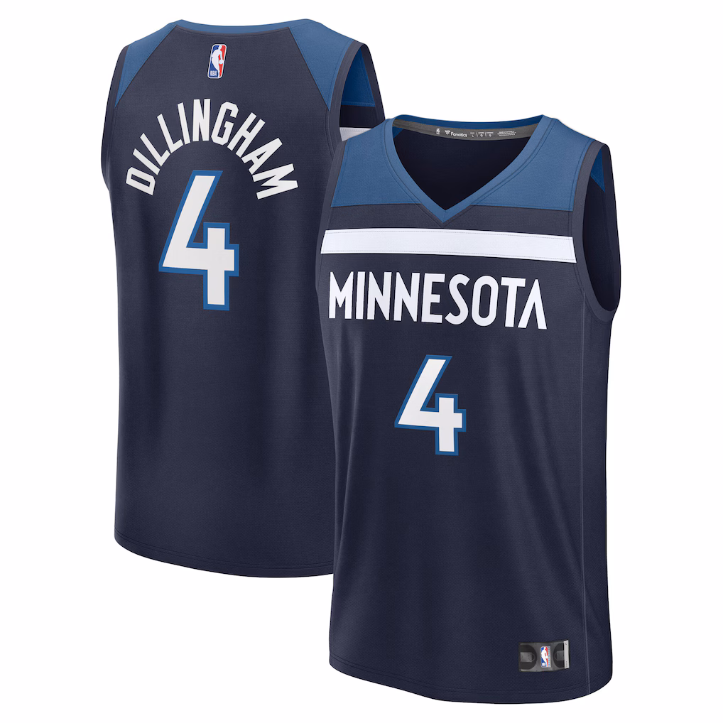 Men's Minnesota Timberwolves Rob Dillingham Fanatics Navy Fast Break Replica Jersey - Icon Edition - ujerseystore