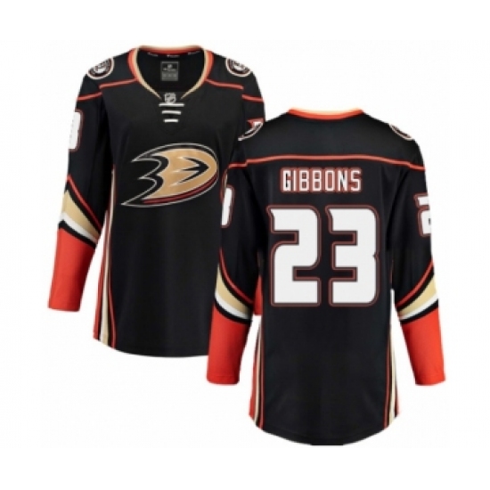 Women's Anaheim Ducks #23 Brian Gibbons Authentic Black Home Fanatics Branded Breakaway NHL Jersey - Ujersey
