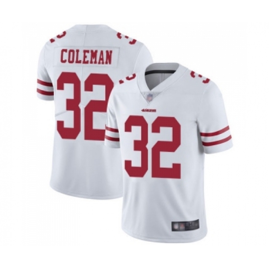 Youth San Francisco 49ers #32 Tevin Coleman White Vapor Untouchable Limited Player Football Jersey - Ujersey