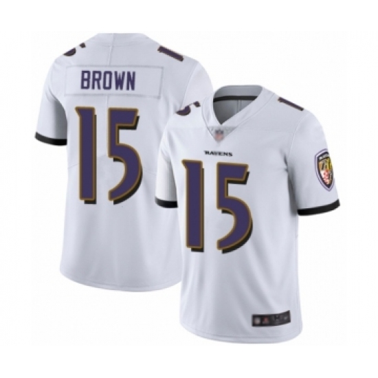 Men's Baltimore Ravens #15 Marquise Brown White Vapor Untouchable Limited Player Football Jersey - Ujersey