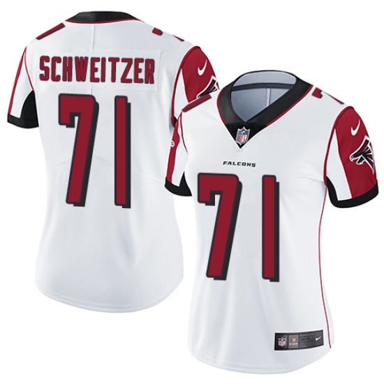 Women's Nike Atlanta Falcons #71 Wes Schweitzer White Vapor Untouchable Limited Player NFL Jersey - Ujersey
