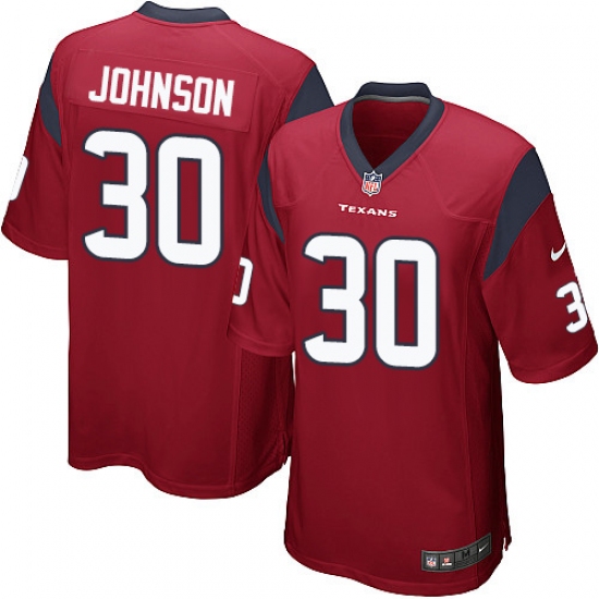Men's Nike Houston Texans #30 Kevin Johnson Game Red Alternate NFL Jersey - Ujersey