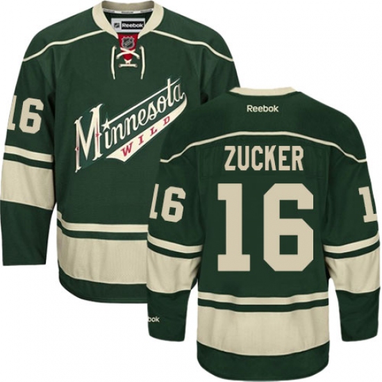 Men's Reebok Minnesota Wild #16 Jason Zucker Authentic Green Third NHL Jersey - Ujersey