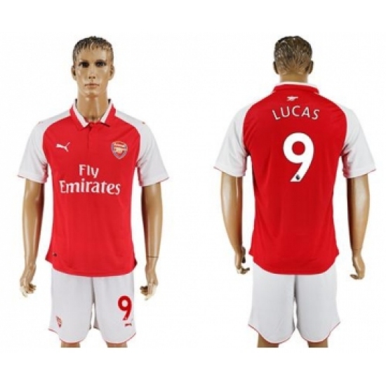 Arsenal #9 Lucas Home Soccer Club Jersey