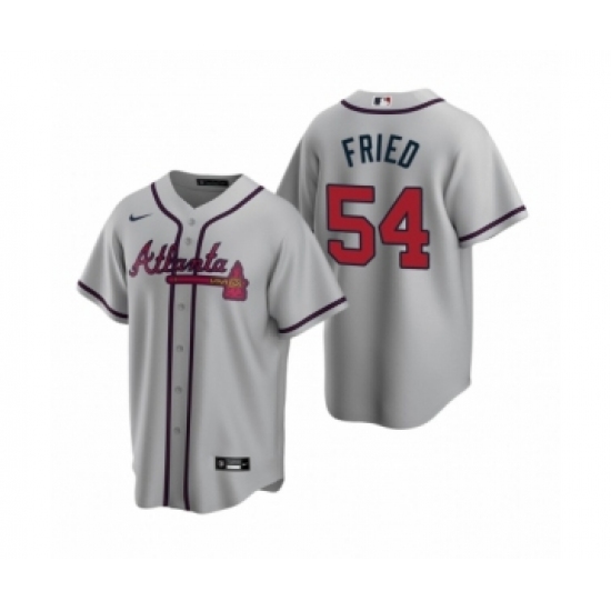 Youth Atlanta Braves #54 Max Fried Nike Gray 2020 Replica Road Jersey - Ujersey