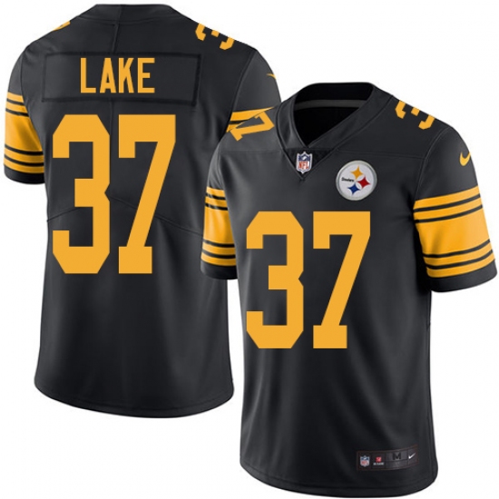 Men's Nike Pittsburgh Steelers #37 Carnell Lake Limited Black Rush Vapor Untouchable NFL Jersey - Ujersey