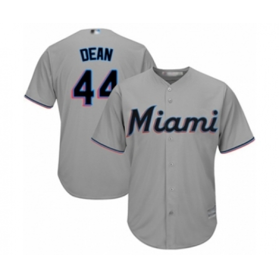 Youth Miami Marlins #44 Austin Dean Authentic Grey Road Cool Base Baseball Player Jersey - Ujersey