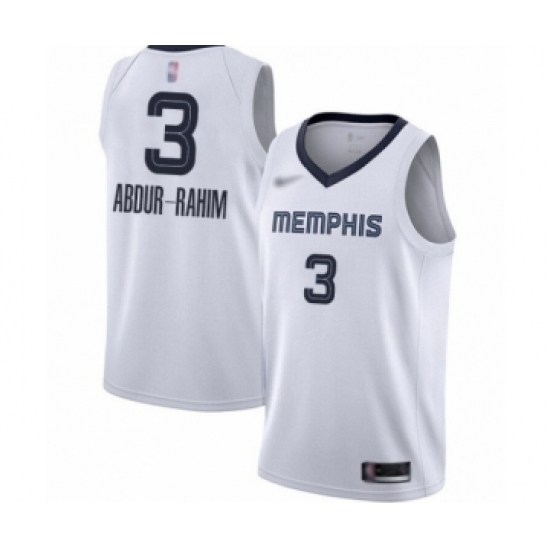 Men's Memphis Grizzlies #3 Shareef Abdur-Rahim Authentic White Finished Basketball Jersey - Association Edition - Ujersey