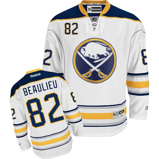 Youth Reebok Buffalo Sabres #82 Nathan Beaulieu Authentic White Away NHL Jersey - Ujersey