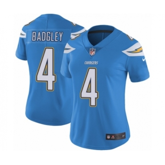 Women's Nike Los Angeles Chargers #4 Michael Badgley Electric Blue Alternate Vapor Untouchable Limited Player NFL Jersey - Ujersey