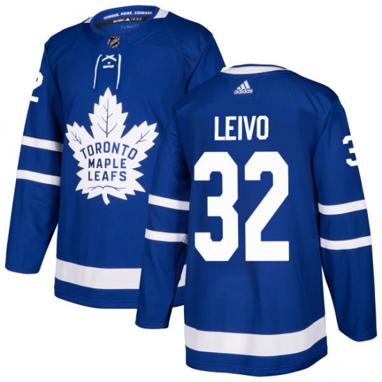 Men's Adidas Toronto Maple Leafs #32 Josh Leivo Authentic Royal Blue Home NHL Jersey - Ujersey