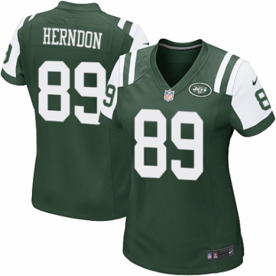 Women's Nike New York Jets #89 Chris Herndon Game Green Team Color NFL Jersey - Ujersey
