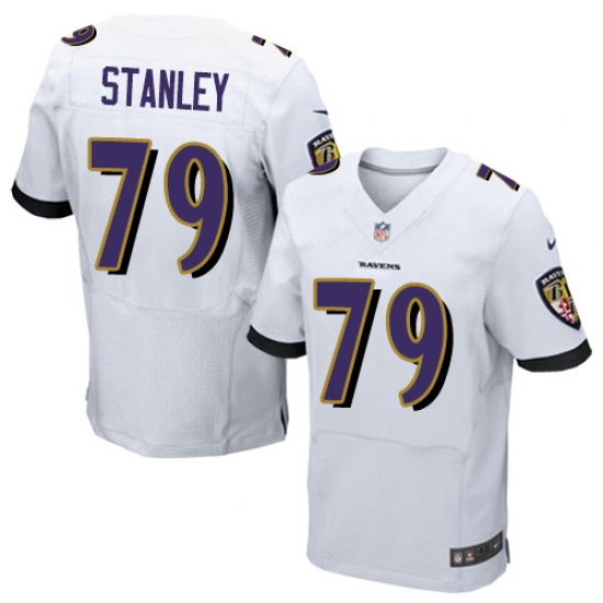 Men's Nike Baltimore Ravens #79 Ronnie Stanley Elite White NFL Jersey - Ujersey