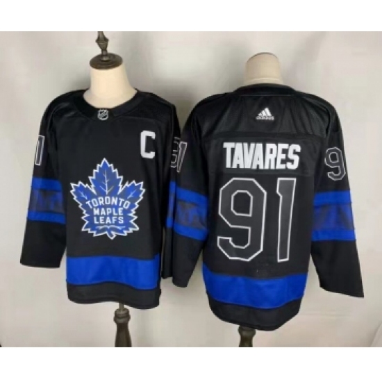 Men's Toronto Maple Leafs #91 John Tavares Black X Drew House Inside Out Stitched Jersey - Ujersey
