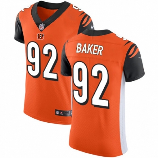 Men's Nike Cincinnati Bengals #92 Chris Baker Orange Alternate Vapor Untouchable Elite Player NFL Jersey - Ujersey