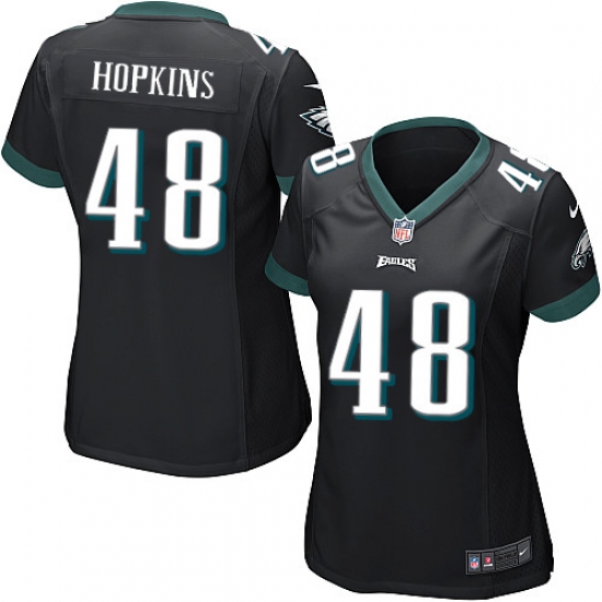 Women's Nike Philadelphia Eagles #48 Wes Hopkins Game Black Alternate NFL Jersey - Ujersey