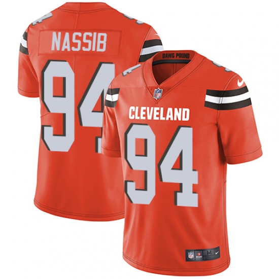 Youth Nike Cleveland Browns #94 Carl Nassib Orange Alternate Vapor Untouchable Limited Player NFL Jersey - Ujersey