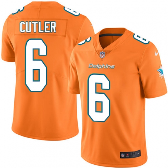 Men's Nike Miami Dolphins #6 Jay Cutler Limited Orange Rush Vapor Untouchable NFL Jersey - Ujersey