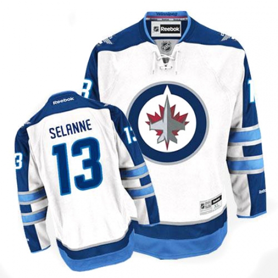 Women's Reebok Winnipeg Jets #13 Teemu Selanne Authentic White Away NHL Jersey - Ujersey
