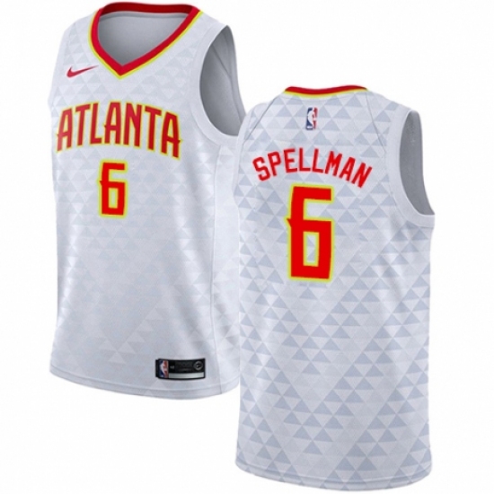 Women's Nike Atlanta Hawks #6 Omari Spellman Swingman White NBA Jersey - Association Edition - Ujersey