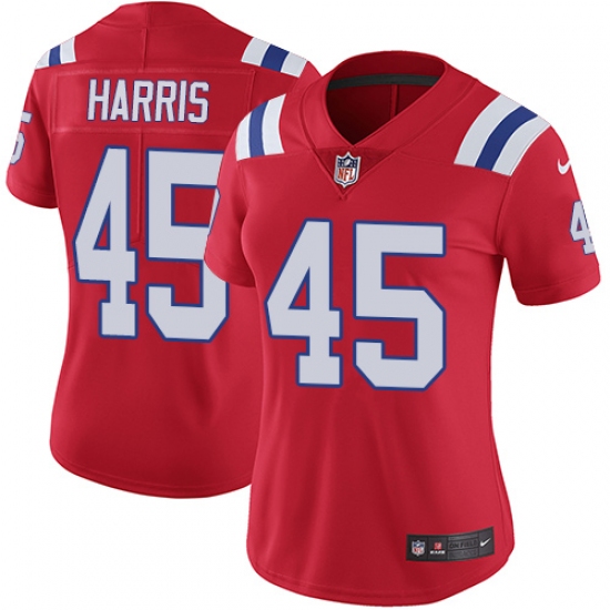 Women's Nike New England Patriots #45 David Harris Red Alternate Vapor Untouchable Limited Player NFL Jersey - Ujersey