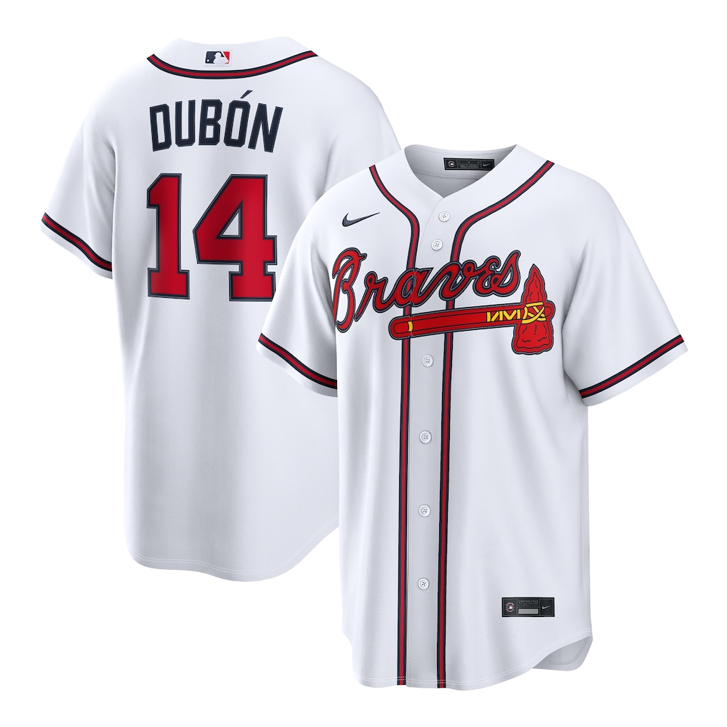 Men's Atlanta Braves Mauricio Dubón Nike White Home Replica Jersey - Ujersey Shop