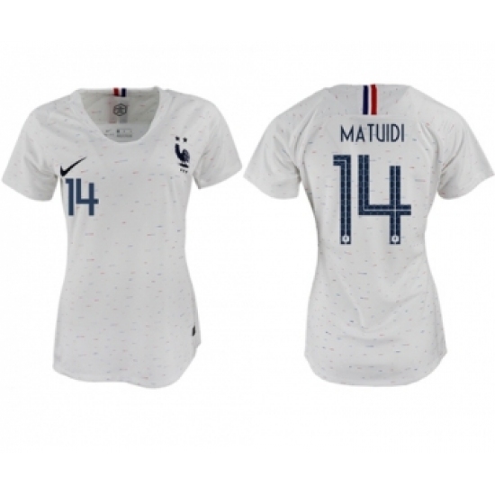 Women's France #14 Matuidi Away Soccer Country Jersey