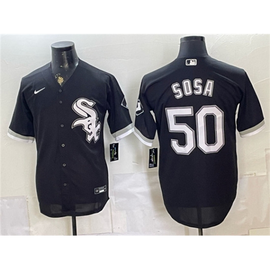 Men's Chicago White Sox #50 Lenyn Sosa Black Stitched Baseball Jersey