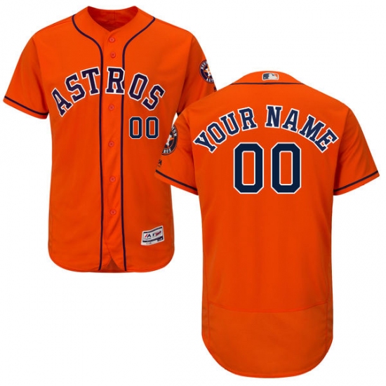 Men's Houston Astros Majestic Alternate Orange Flex Base Authentic Collection Custom Jersey - Ujersey