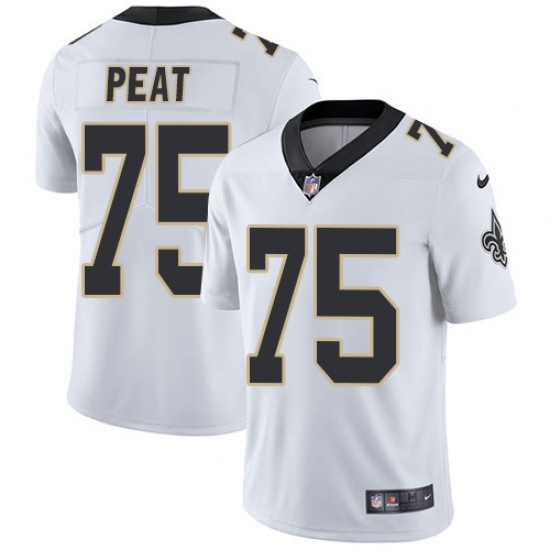 Youth Nike New Orleans Saints #75 Andrus Peat White Vapor Untouchable Limited Player NFL Jersey - Ujersey