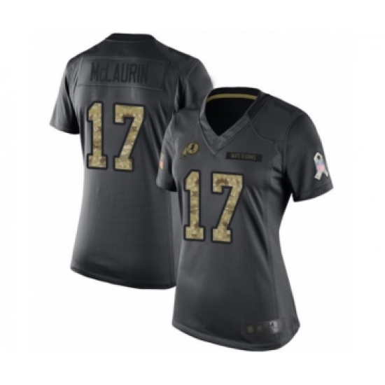 Women's Washington Redskins #17 Terry McLaurin Limited Black 2016 Salute to Service Football Jersey