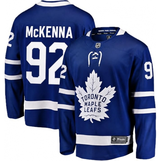 Men's Toronto Maple Leafs #92 Gavin McKenna Fanatics Blue Stitched Hockey Jersey - Ujersey
