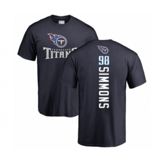 Football Tennessee Titans #98 Jeffery Simmons Navy Blue Backer T-Shirt - Ujersey