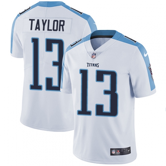 Men's Nike Tennessee Titans #13 Taywan Taylor White Vapor Untouchable Limited Player NFL Jersey - Ujersey