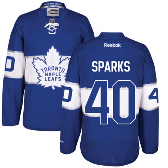 Men's Reebok Toronto Maple Leafs #40 Garret Sparks Authentic Royal Blue 2017 Centennial Classic NHL Jersey - Ujersey