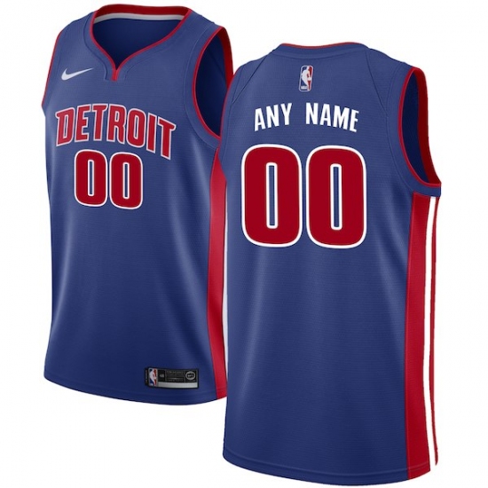 Men's Detroit Pistons Nike Blue Swingman Custom Jersey - Icon Edition - Ujersey