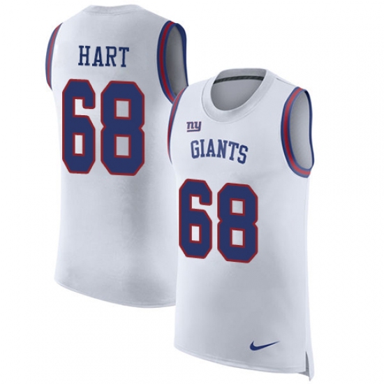 Men's Nike New York Giants #68 Bobby Hart White Rush Player Name & Number Tank Top NFL Jersey - Ujersey