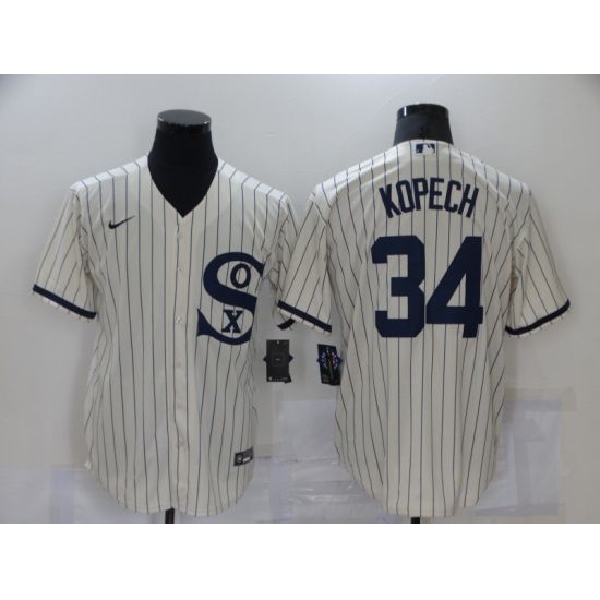 Men's Nike Chicago White Sox #34 Michael Kopech Cream Game 2021 Field of Dreams Jersey - Ujersey