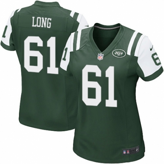 Women's Nike New York Jets #61 Spencer Long Game Green Team Color NFL Jersey - Ujersey