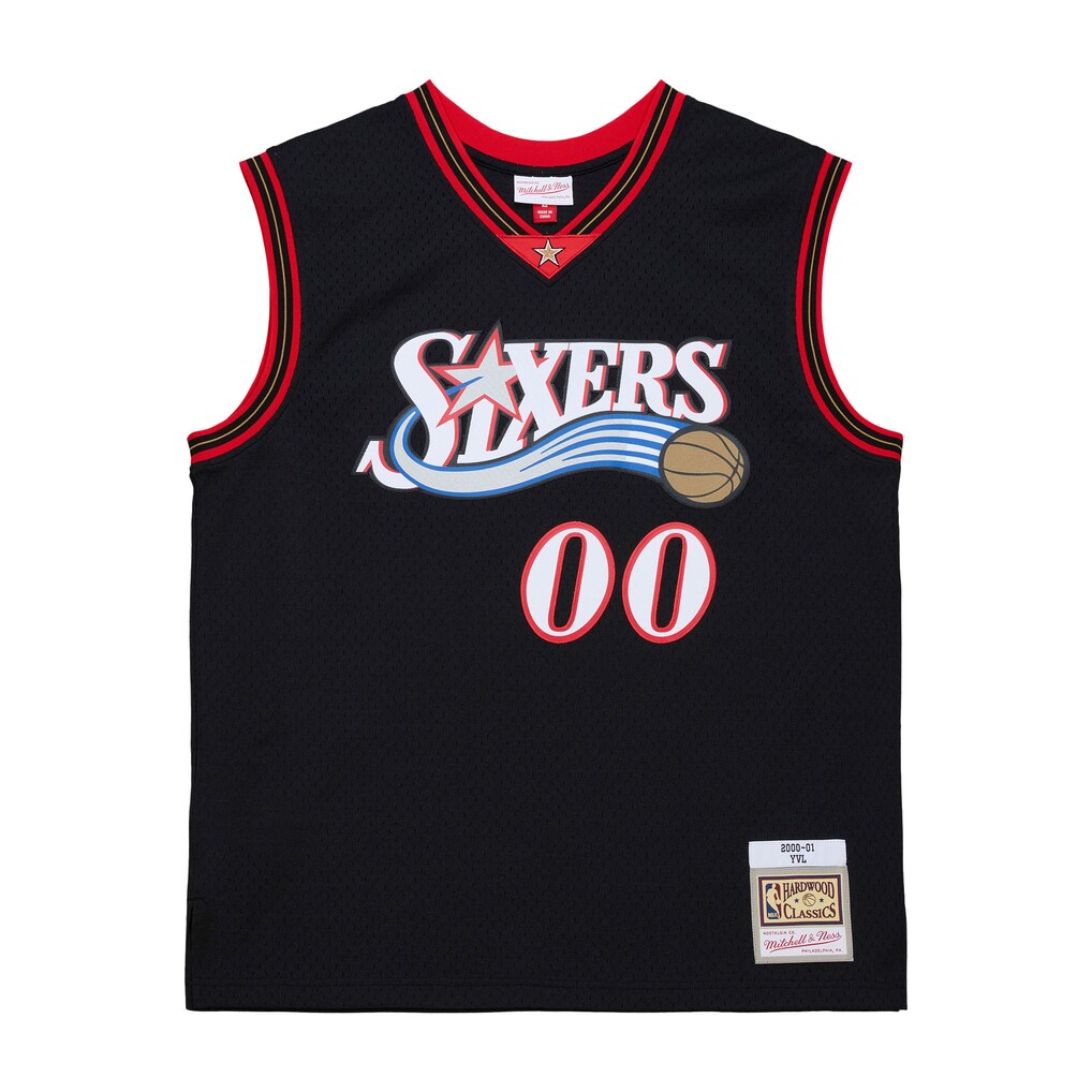 Men's Philadelphia 76ers Mitchell & Ness x Playboi Carti Black 2000-01 Swingman Jersey - U-jersey
