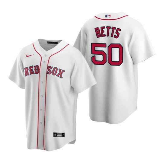 Men's Nike Boston Red Sox #50 Mookie Betts White Home Stitched Baseball Jersey - Ujersey