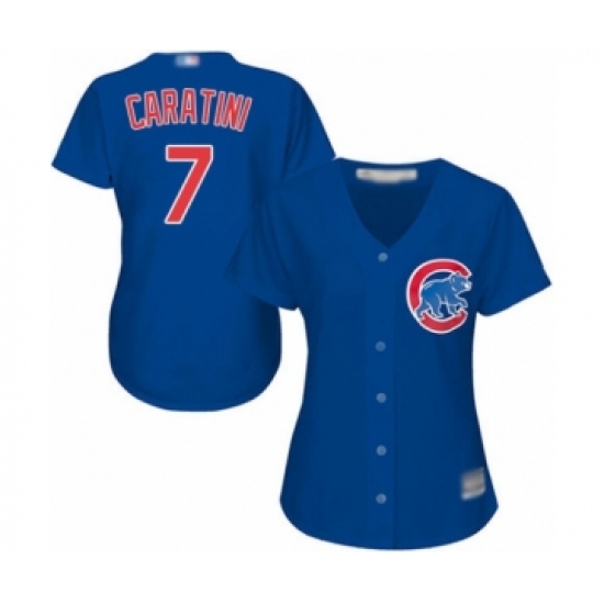 Women's Chicago Cubs #7 Victor Caratini Authentic Royal Blue Alternate Cool Base Baseball Player Jersey - Ujersey