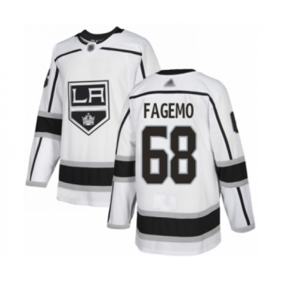 Men's Los Angeles Kings #68 Samuel Fagemo Authentic White Away Hockey Jersey - Ujersey